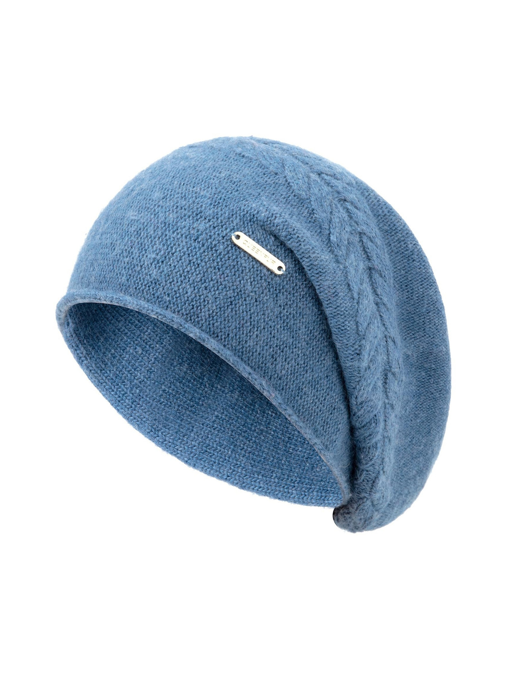 Knit Slouchy Beanie Hats for Women Cashmere Ski Cap | Dark Blue | Size OS